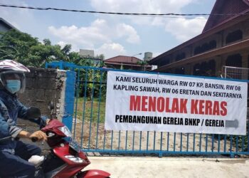Pembangunan Gereja BNKP Ditolak Warga Sukajadi, Warga Takut Timbulkan Kemacetan
