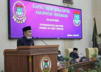 Wabup Tangerang Serahkan LKPJ Tahun 2020 ke Ketua DPRD