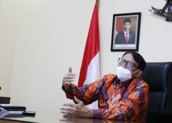 Wahidin Halim, Gubernur Banten, saat memberikan sambutan secara virtual, pada Hari Ulang Tahun (HUT) Kelima Bank Banten, Jumat (30/7/2021). (ISTIMEWA)