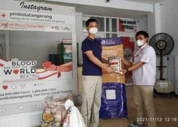 Untuk Kebutuhan Logistik Saat Bencana, PMI Kota Tangerang Terima Bantuan 300 Kg Beras