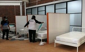 KOSONG: Kondisi tempat tidur ruang perawatan pasien Covid-19 di kawasan Tandon Ciater. Dok