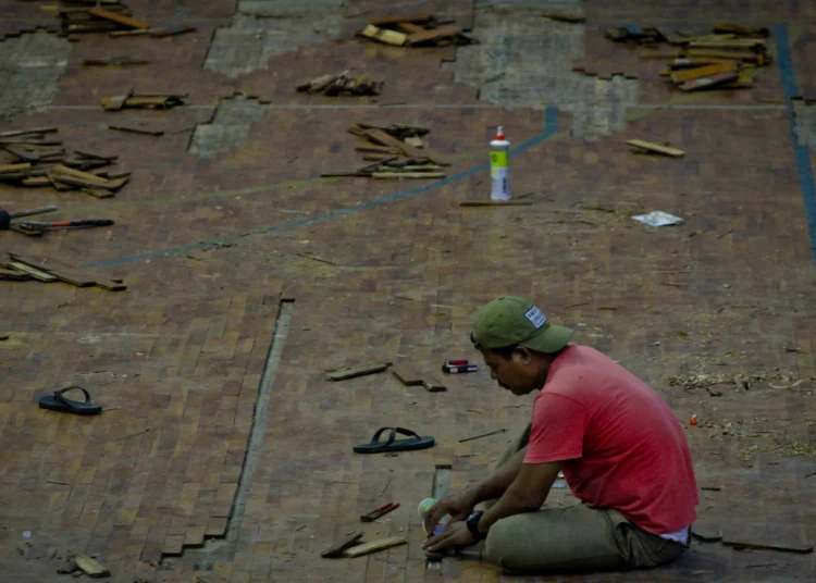 Foto Perbaikan GOR Dimyati Tangerang Usai Tergenang Banjir