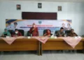 Kepala Dinsos Pandeglang, Nuriah sedang memberikan arahan pada acara sosialisasi aula Kecamatan Majasari, Kamis (30/6/2022). (ISTIMEWA)