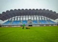 Foto Perawatan Rumput Stadion Indomilk Arena Jelang Liga 1
