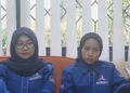 RAPAT KOORDINASI: Wakil Sekertaris DPC Partai Demokrat Kabupaten Tangerang, Alma Yanti (kanan) bersama Kepala Bidang Pendidikan dan Pelatihan (Kabadiklat) DPC Partai Demokrat Kabupaten Tangerang, Ricca Amelia, saat mengikuti rapat koordinasi. (ISTIMEWA)