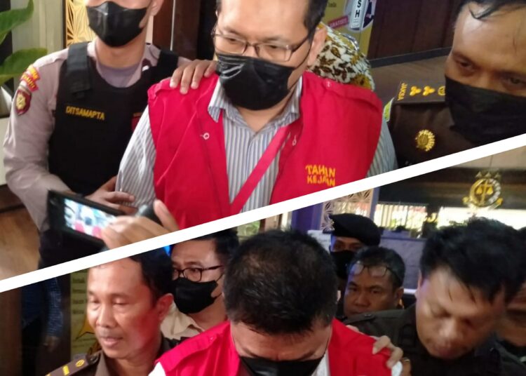 Dua tersangka dugaan korupsi Bank Banten, SDJ (atas) dan RS (bawah). (HERMAN SAPUTRA/SATELITNEWS.ID)